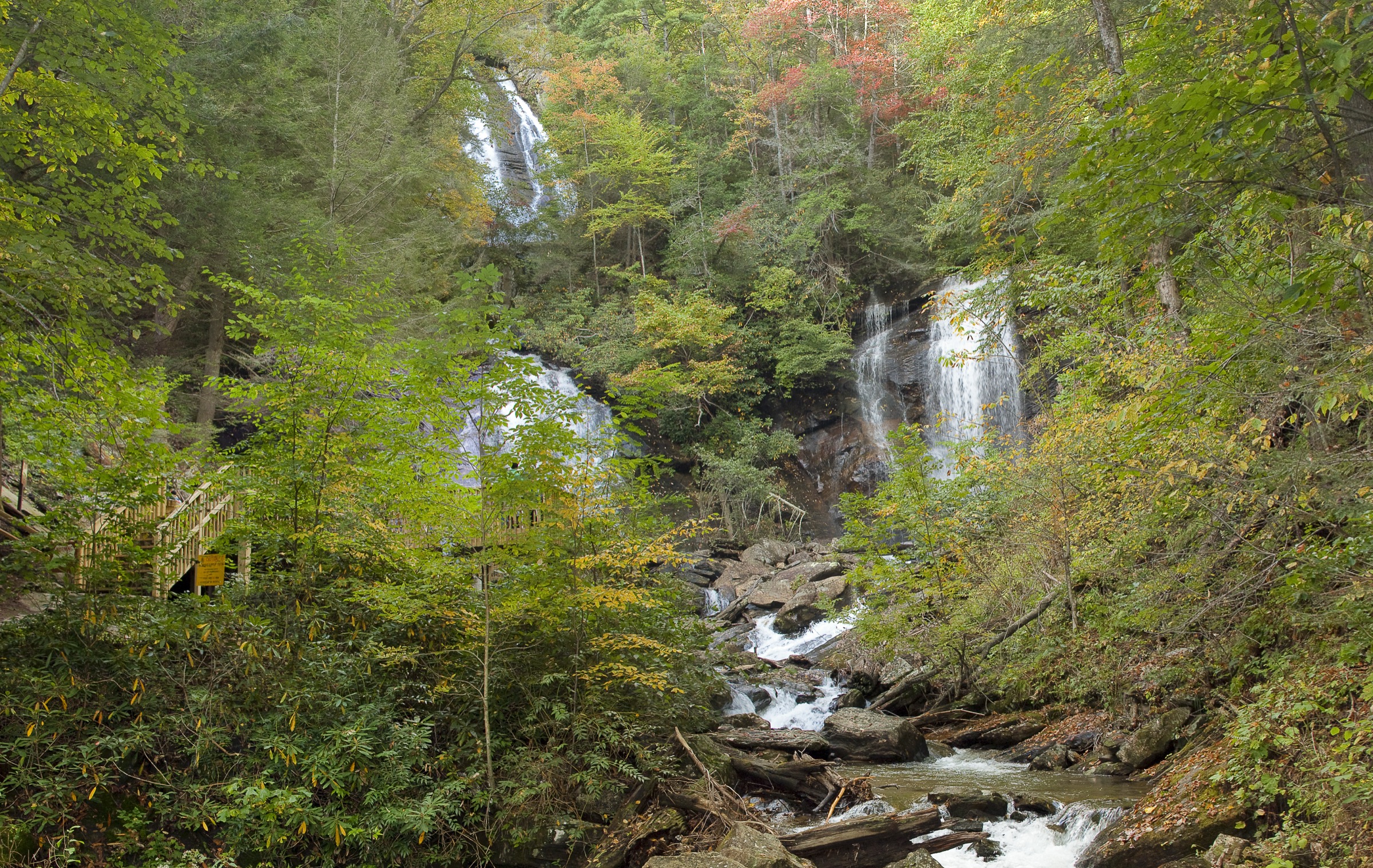 Anna Ruby Falls in fall or cool-weather visit