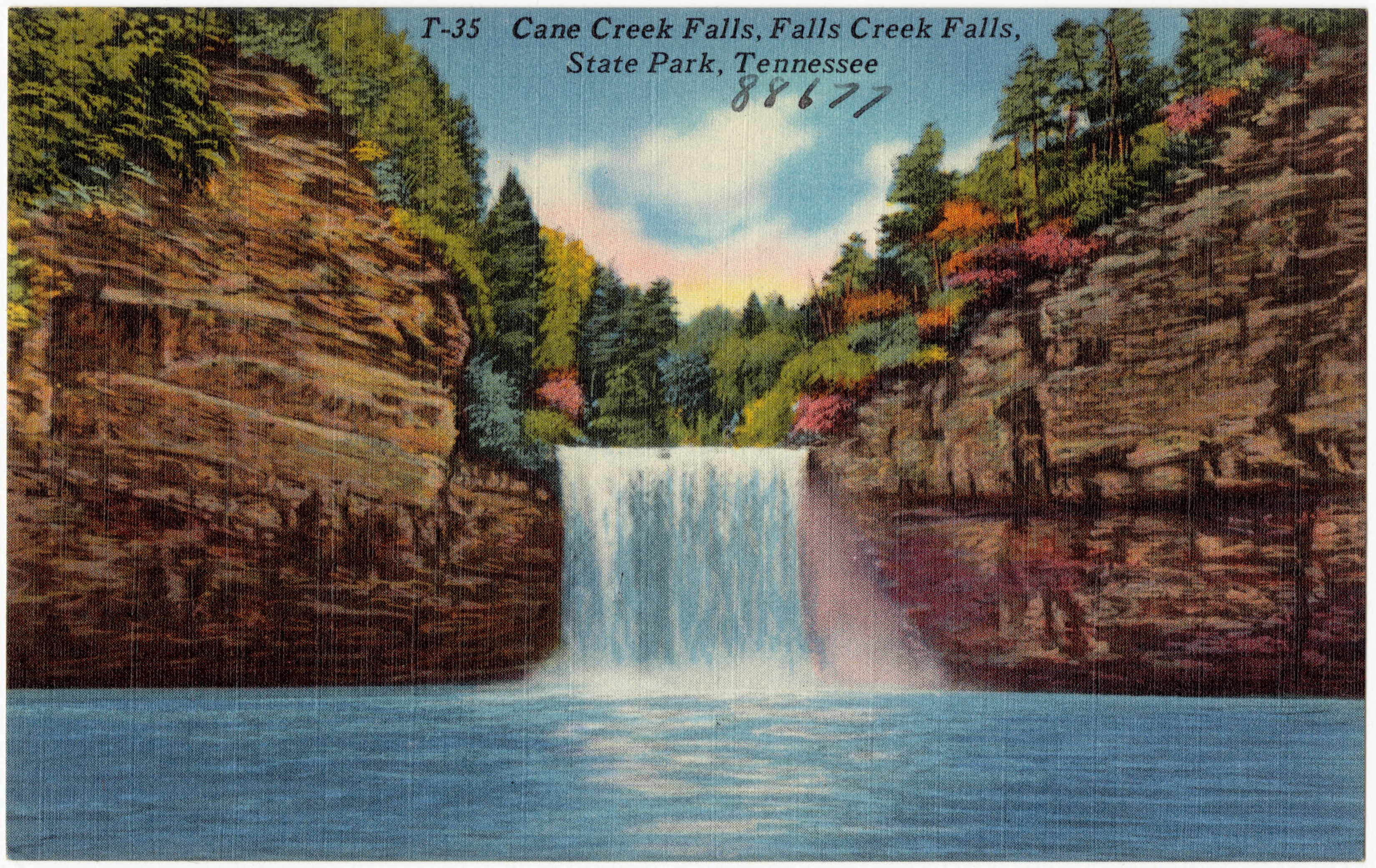Cane Creek Falls waterfall in Van Buren County, Tennessee