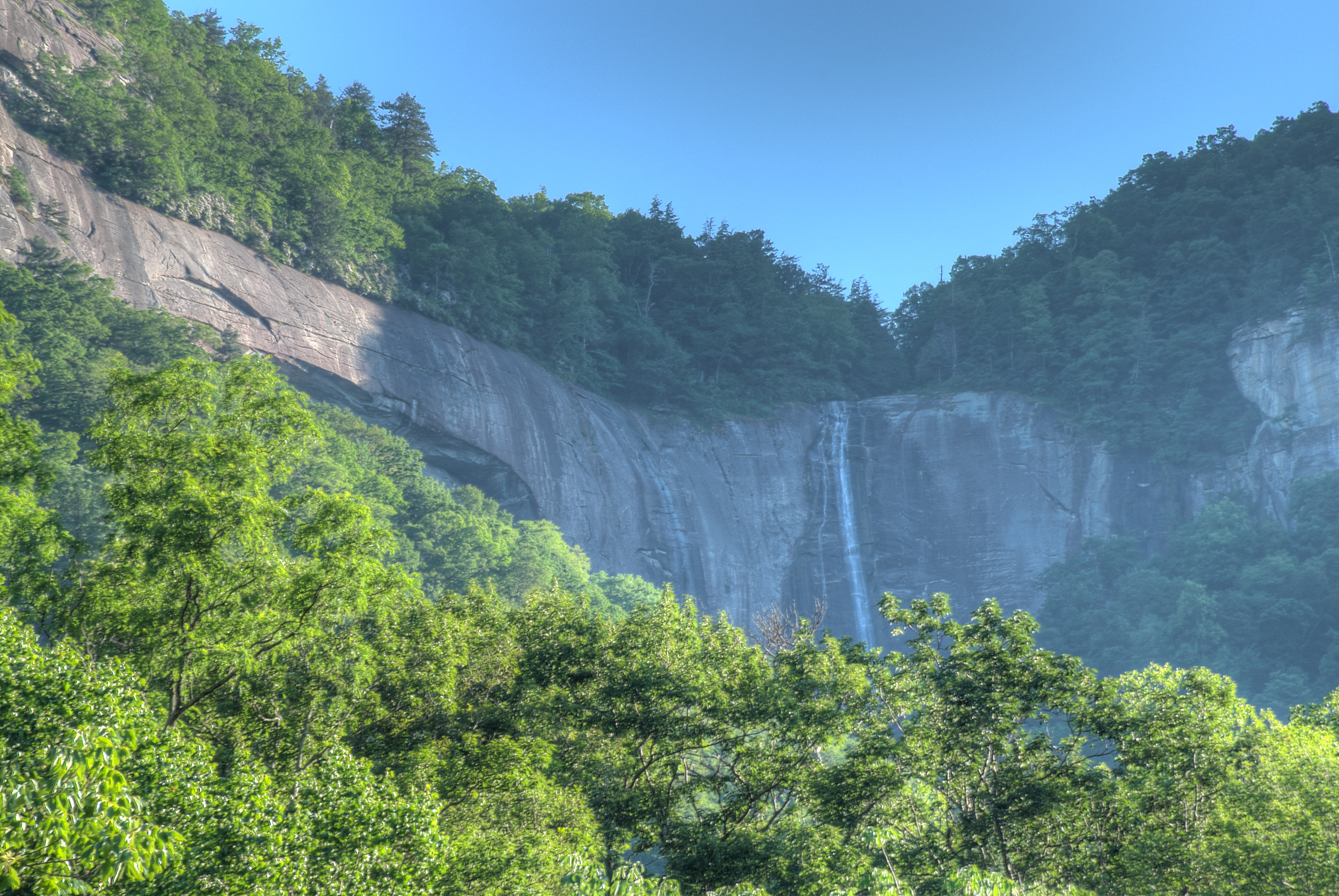 Hickory Nut Falls waterfall in Rutherford County, North Carolina