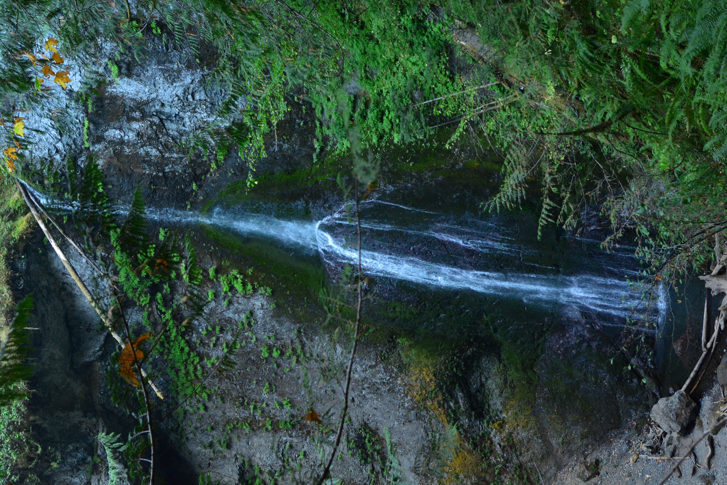 Marymere Falls in winter or off-season conditions