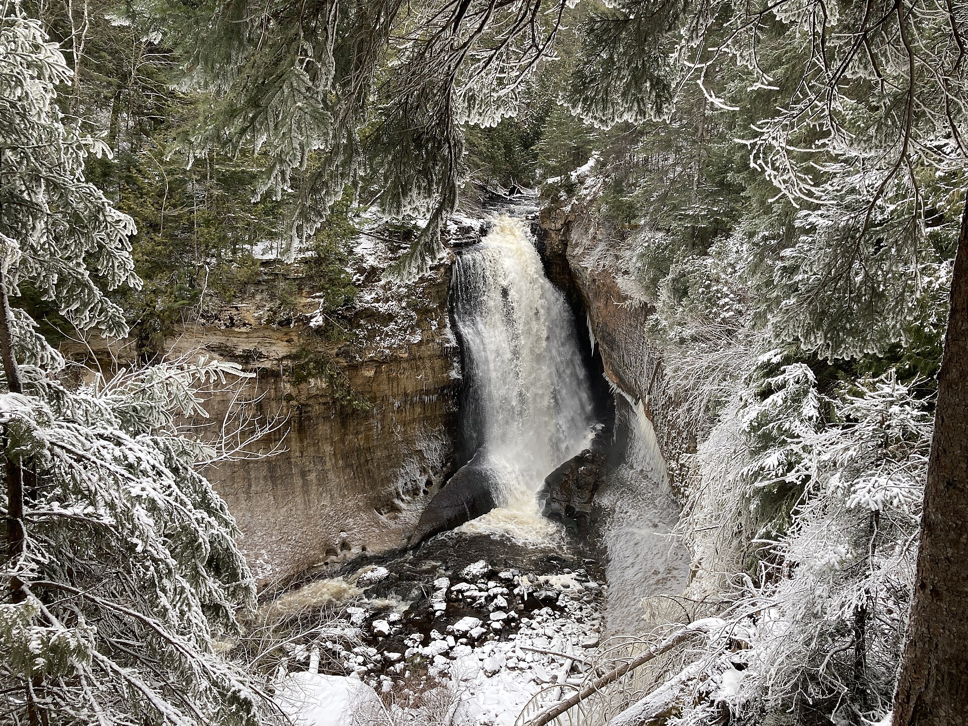 Miners Falls in winter or off-season conditions