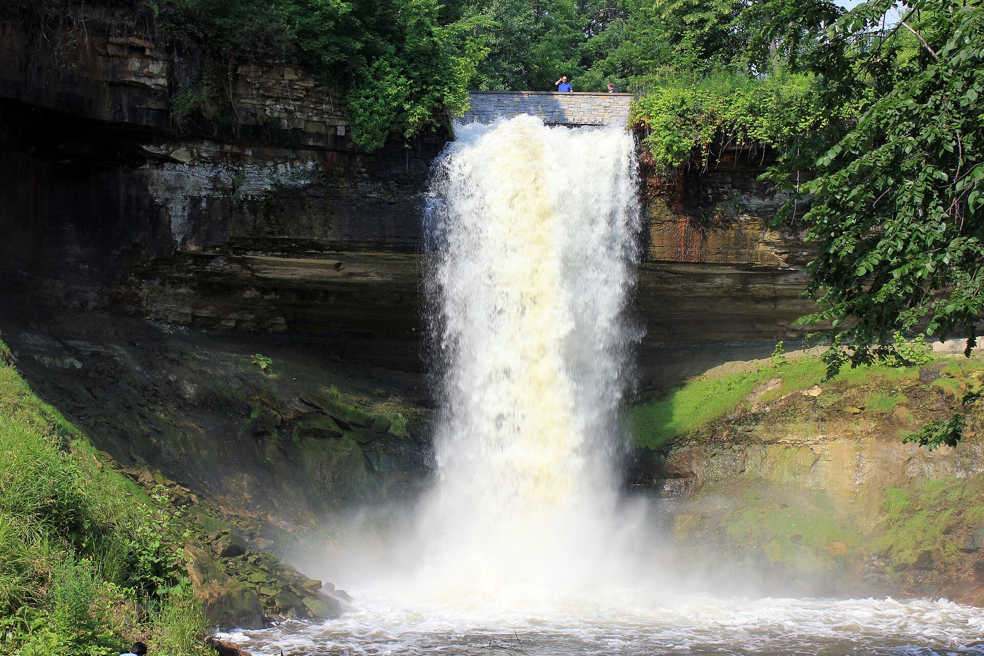 Minnehaha Falls in spring peak flow