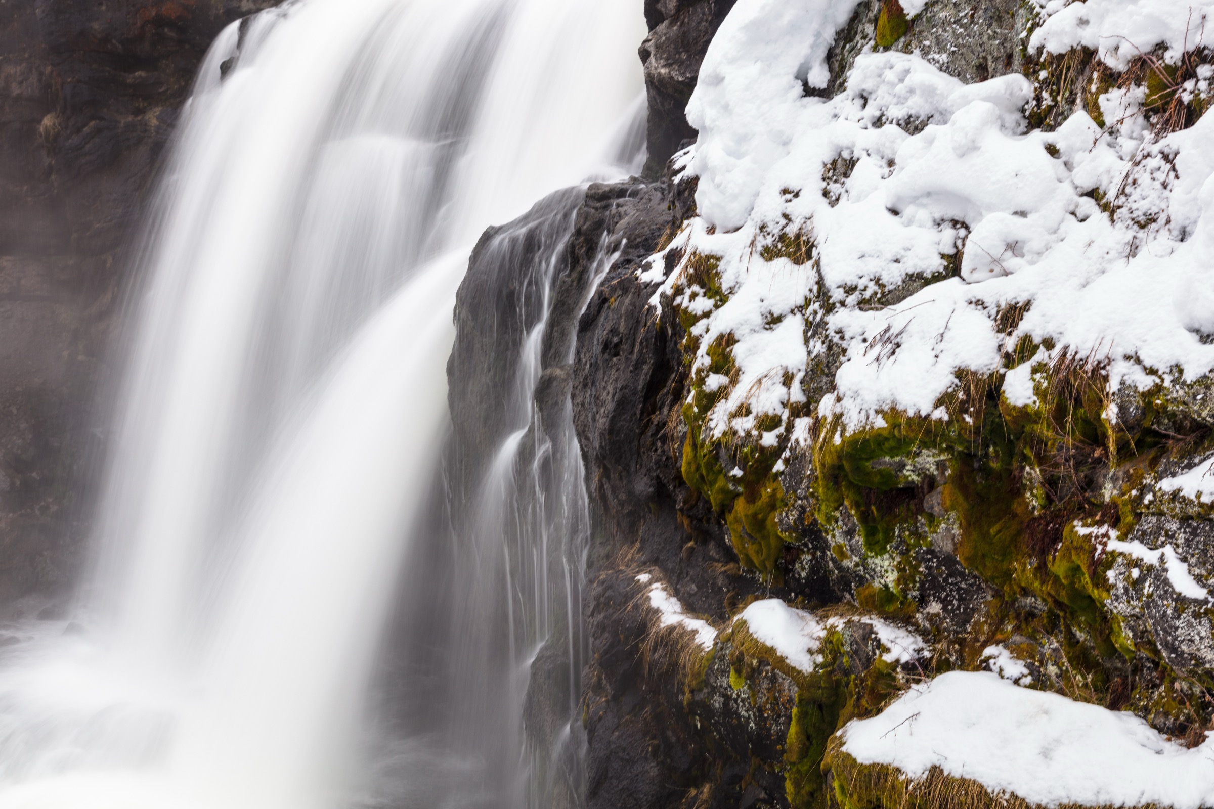 Moose Falls waterfall in Teton County, Wyoming