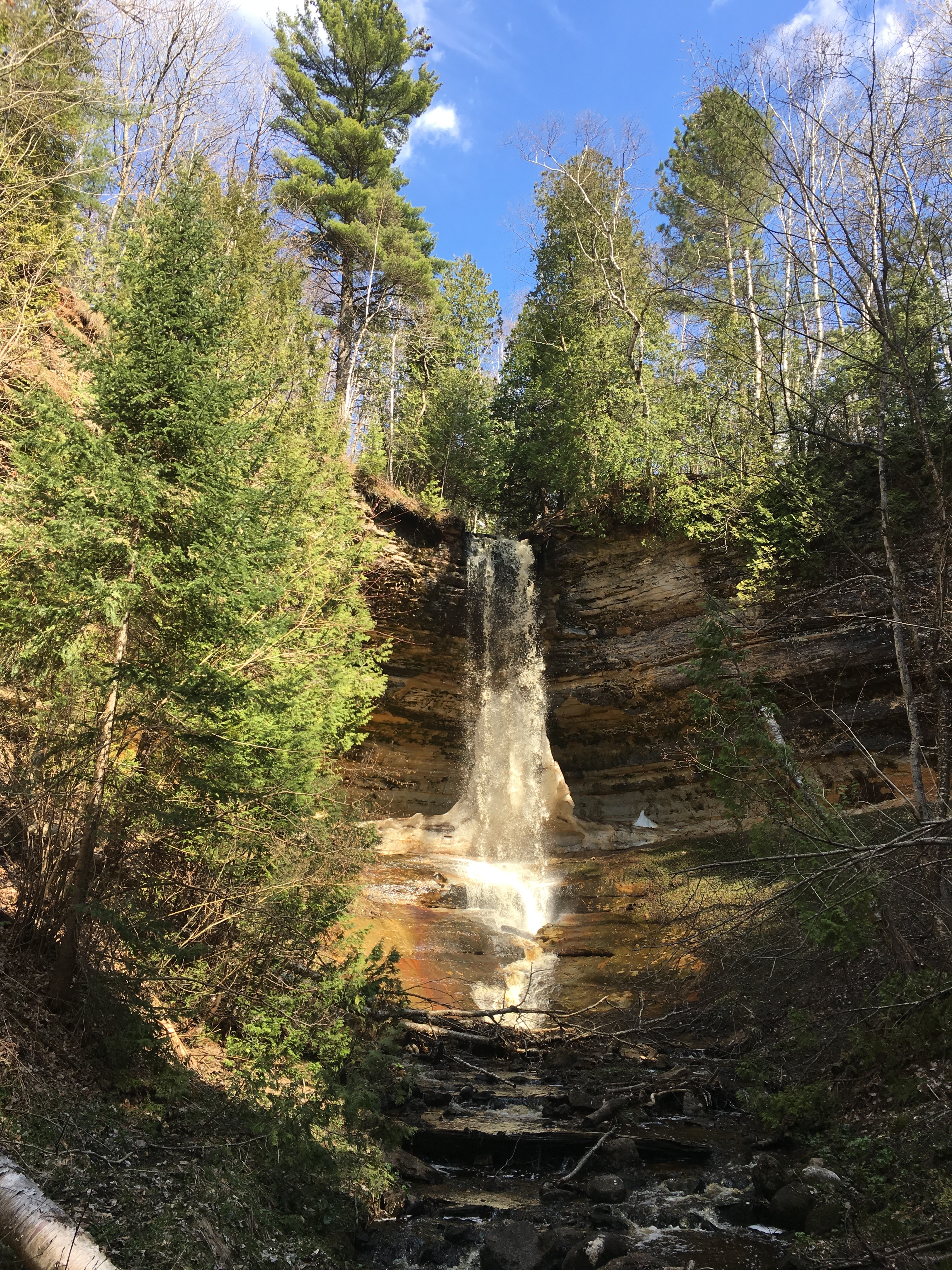Munising Falls in winter or off-season conditions