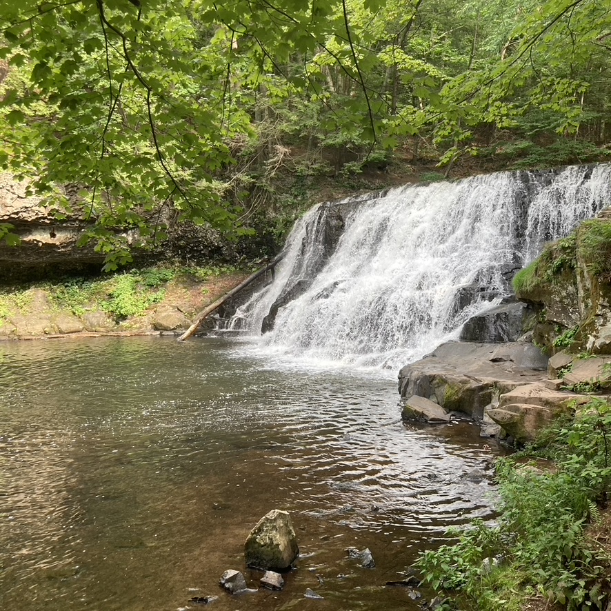 Wadsworth Falls State Park in fall or cool-weather visit